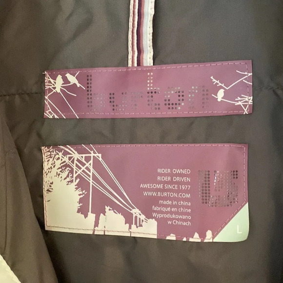 Burton womens Large light aqua blue w/ faux fur hood button + zip 2 pocket EUC - Picture 5 of 6